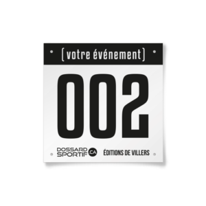 DOSSARD "ARGENT" - Petit/Small 5.5 x 5.5 po/in, Noir | Black